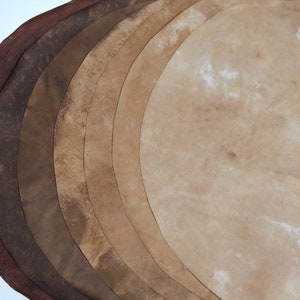 Goat Skins for Instrument Making and Crafting. Photos are representative.  *UNIQUE* skins are happy accident dye jobs. Ask for pictures.