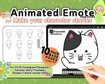 Animated Emote Base Poses: 10 Pack GIF/PNG Templates