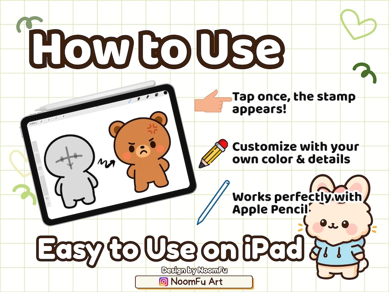 40 Chibi Base Pose Procreate Stamps – a cute kawaii drawing guide for artists. This set includes 40 chibi base poses with simple, round proportions, big heads, and short limbs, perfect for emote base, stickers, comics, clipart, and YCH or P2U artwork. Use these Procreate brushes to speed up your workflow, create kawaii characters, or design emotes and digital products. Great for beginners or professionals, these chibi stamps are versatile, customizable, and easy to adapt for kawaii art.