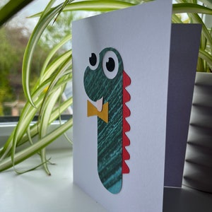 Carte de voeux de 1er anniversaire faite main - invitation de carte de célébration de 1er anniversaire monstre aux couleurs vives - enfant en bas âge, ami, frère et sœur - 5 x 7 pouces