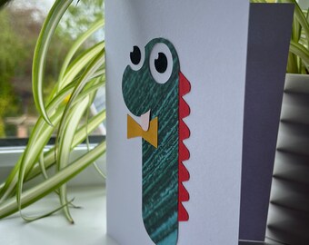 Carte de voeux de 1er anniversaire faite main - invitation de carte de célébration de 1er anniversaire monstre aux couleurs vives - enfant en bas âge, ami, frère et sœur - 5 x 7 pouces