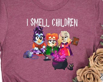 I Smell Children Shirt, Halloween Shirt, Halloween Dog Shirt, Dog Witch Shirt, Witches Shirt, Gift For Dog Owner, Halloween Teacher Shirt