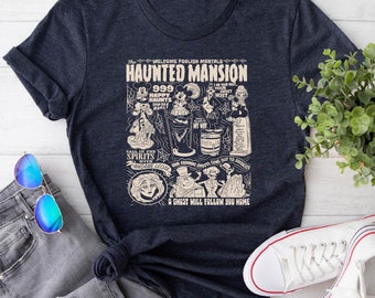 The Haunted Mansion Shirt, Mickey Halloween Shirt, Welcome Foolish Mortals, Mickey And Friends, Disneyland Shirt, Gift For Halloween
