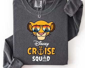 Comfort Colors® Disney Cruise Squad Shirt, Simba Cruise Shirt, Long Sleeve Lion King Shirt, Disney Cruise Family Shirt, Unisex Matching Tee