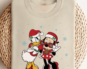 Minnie Daisy Christmas Sweatshirt, Disney Bestie Sweatshirt,Minnie Christmas Sweater,Disneyland Shirt,Christmas Couple Shirt,Girl Trip Shirt