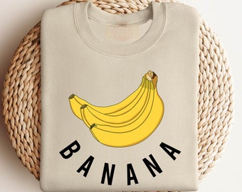 Banana Sweatshirt, Fruit Sweatshirt, Vegan Sweatshirt, Banana Gifts, Bananas In Pajamas, Orange Fruit Sweatshirt, Fruit Print, Banana Gifts