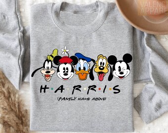 Disney Custom Sweatshirt, Disney Family Shirt, Mickey Sweatshirt, Disney Characters, Customazed Shirt, Disney Trip Shirt, Disney Gifts