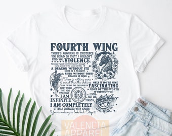 Fourth Wing Shirt, Basgiath War College Shirt, Fourth Wing Riders Quadrant, Book Lover Gift, Dark Academia, Trendy Shirt, Book Shirt