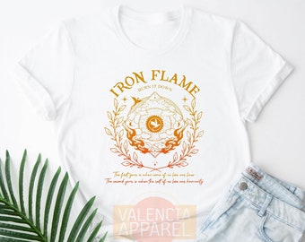 Iron Flame Shirt, Burn It Down, Basgiath War College, Fourth Wing Riders Quadrant, Bookish Merch, Dark Academia Gift, Book Lover Tshirt