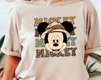 Mickey Safari Shirt, Disney Safari Trip Shirt, Disney Mickey Leopard Tee, Mickey Head Cheetah Shirt, Leopard Mickey and Minnie Shirt
