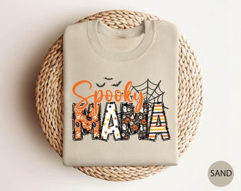 Spooky Mama Sweatshirt, Halloween Mom Sweatshirt, Spooky Season Sweatshirt,Ghost Sweatshirt,Halloween Mom Shirt,Mama Sweatshirt,Gift For Mom