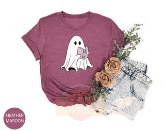 Ghost Book Shirt, Halloween Book Shirt, Cute Ghost Shirt, Cute Halloween Shirt, Book Lover Shirt, Gift For Book Lover, Spooky Season