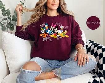 Mickey And Friends Sweashirt, Disney Characters, Disney Sweatshirt, Donald Duck Shirt, Daisy Sweatert, Disney Trip Shirt, Disneyland Shirt