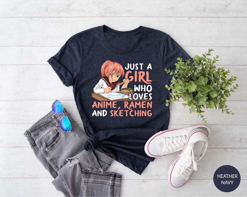 a women who loves anime and sketching t - shirt
