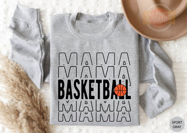 Mama Basketball Sweatshirt,Mom Basketball Shirt,Game Day Sweatshirt,Basketball Gift,Long Sleeve Shirt,Basketball Tshirt, Basketball Game Day image 4