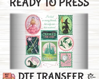 Wicked Inspired DTF Transfer, Changed For Good Print, Emerald City Witch Design, Fantasy Magic Stamps, Musical Theater Craft Supply