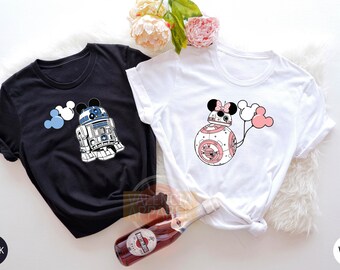 Star Wars Shirt, Mickey Minnie Shirt, Couple Star Wars Shirt,R2D2 and BB8 Couple Shirt,Star Wars Lover Shirt,Disney Couple Shirt,Disney Gift