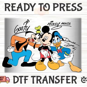 Disney Ready To Press, Mickey DTF, Goofy Transfer, Disney Transfer, Disney Characters, Vacation DTF Transfer, Iron On Transfers,Disney Gifts