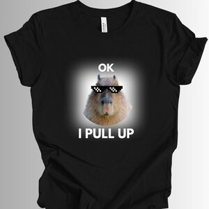 OK I Pull Up, Capybara T-Shirt, Gift For All, Pet Lover Gift, Capybara Tshirt, Animal Lover, Funny Animal Shirt, Meme Shirt, Funny Gift,