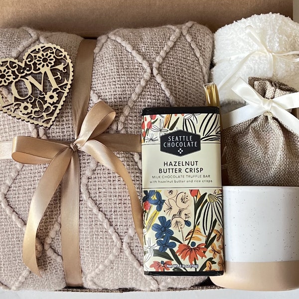 Unique Care Package for Her, Self Care Gift Box for Women,  Hygge Gift Basket for Her, Get Well Care Package for Women, Cozy Fall Present