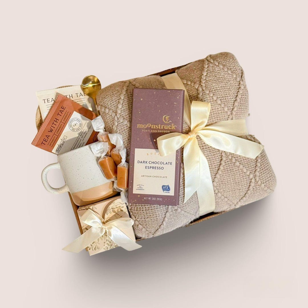 Sending Comfort Care Package for Women With Wool Blanket, Sympathy Gift