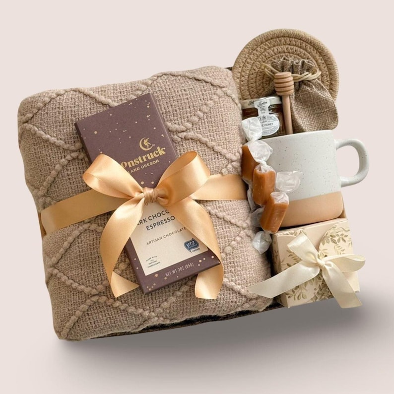 Sending hugs for her, Care package for friend, Comfort gift box, Get well soon, Recovery gift set, Warm cozy, friendship, Gift for women image 1