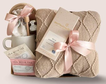 Warm and Cozy Gift Box For Her, Care Package For Women, Sympathy Gift Basket, Sending Hugs For Friend, Get Well Soon, Tea Gift Box, Cheer Up
