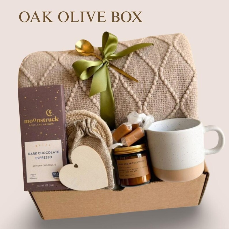 Birthday Gift Box for Best Friend Sister Mom Grandma Birthday Unique Gift Idea Birthflower Gift Basket for Women Happy Birthday Gift Basket 7. OAK OLIVE BOX