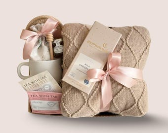 Sending Sunshine Healing Vibes Personalized Assoerted Package Praying for You Custom Comfort Gift Box Tea Mug Set Cozy Blanket Care Package