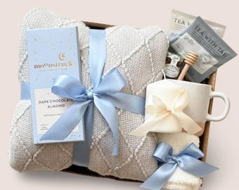 Gift for her with blanket, Socks, Care package for women, Sending a hug box, Get well soon, Surgery recovery, Thinking of you gift baskets