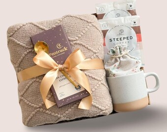 Self Care Gift Box, Sending hugs gift, Gift with blanket, Care Package, Fall Gift Box, Cheer Up Gifts For Her, Thinking Of You Gift Basket
