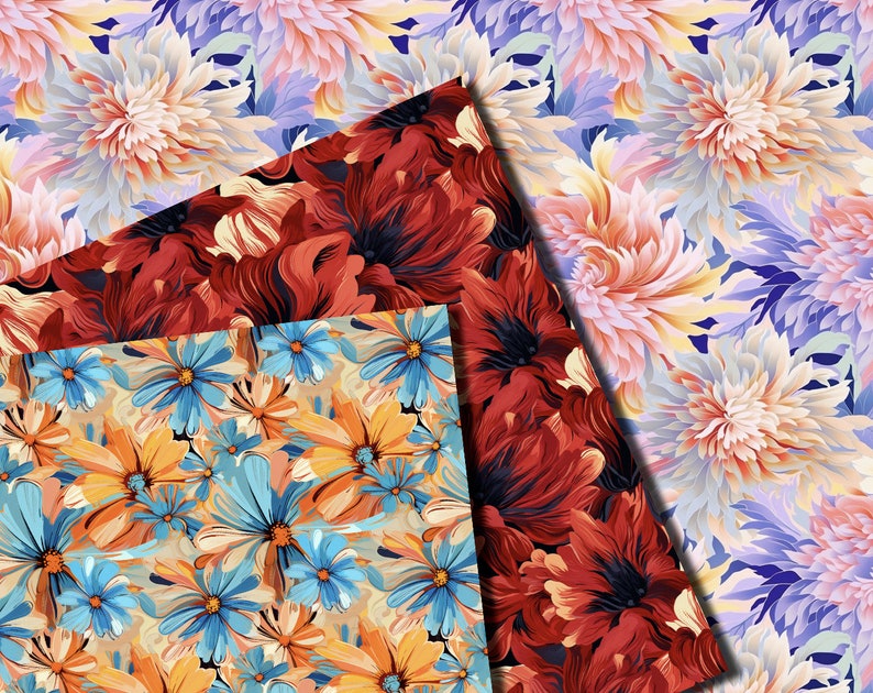 16 Seamless High Resolution Abstract Floral Patterns, Commercial ...