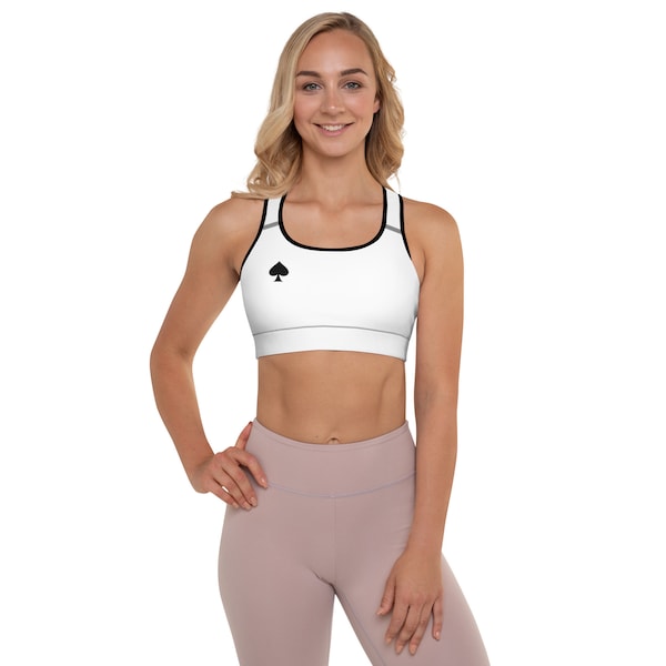 Spades Padded Sports Bra - QoS Logo