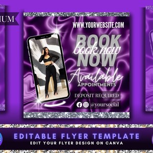 Book Now Flyer DIY Canva Flyer Template, Premade Business Flyer, Bookings, Social Media Flyer, Appointments Flyer