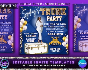 Trunk Party DIY Canva Flyer Template, Premade Flyer, Social Media Flyer, Graduate Flyer, Party Flyer, Trunk Party, Send off Party, Graduate