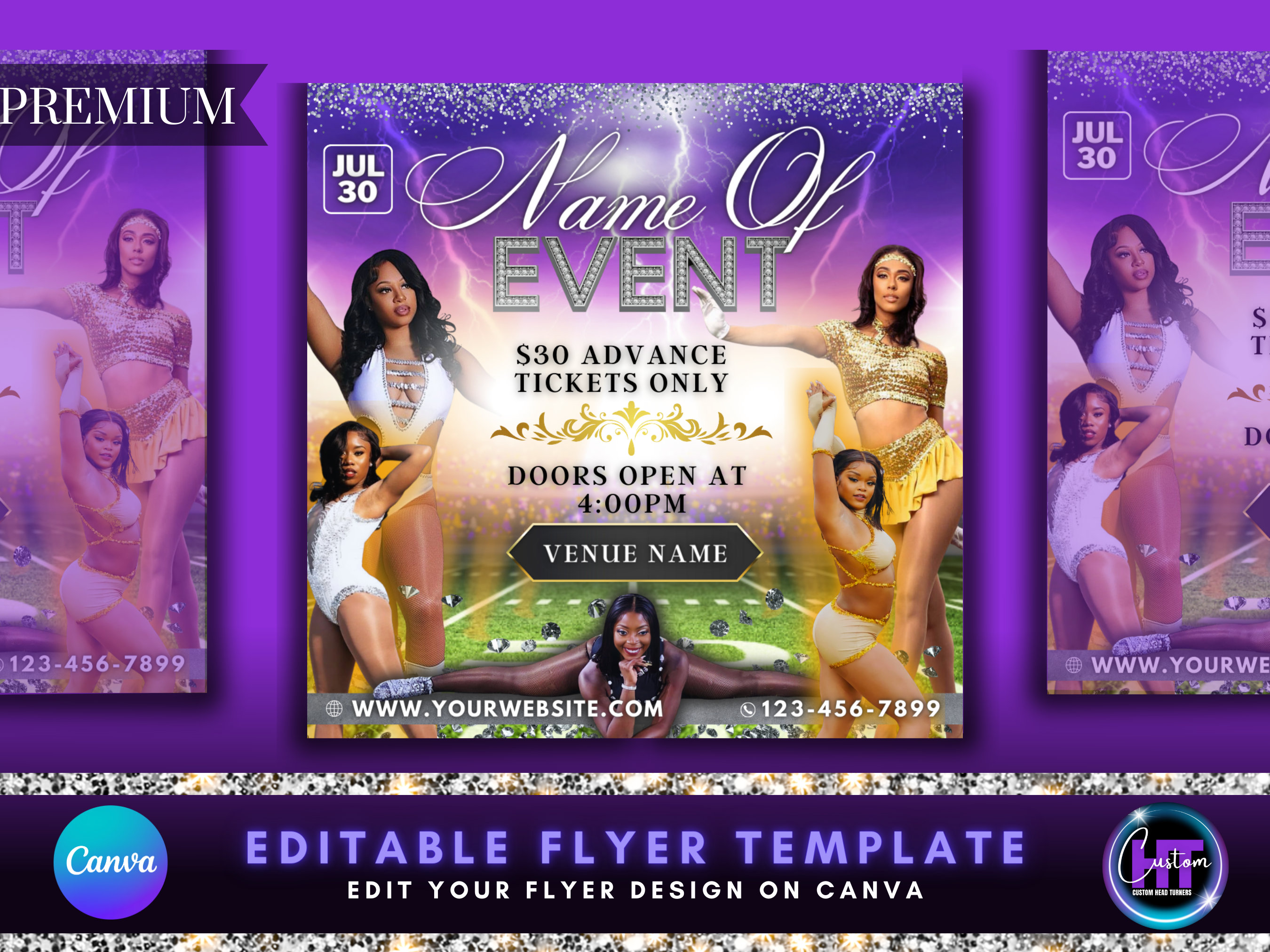 Dance Event Flyer DIY Canva Flyer Template, Premade Flyer, Bookings, Social Media Flyer, Dance Flyer, Majorette Dance Flyer, HBCU Dance, DIY