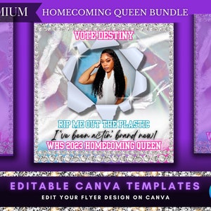 Homecoming Queen Flyer and Story Post, Canva Template, Homecoming, Homecoming Vote, Vote for me, Vote Flyer, Social Media Flyer, DIY Flyer