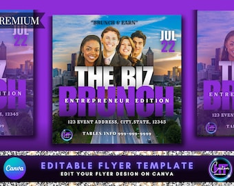 DIY Brunch Event Canva Template, Premade Business Flyer, Business, Social Media Flyer, Event Flyer, Brunch Outing