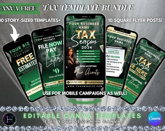 Tax Professionals DIY Templates, Canva Template, Tax Preparers, Sale Templates, Template Bundle, Social Media Flyer, DIY Flyer, Tax Flyer
