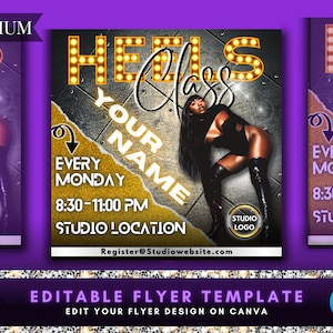 Heels Class Flyer DIY Canva Flyer Template, Premade Flyer, Social Media Flyer, Dance Flyer, Dance Class Flyer, Heels Dance, DIY