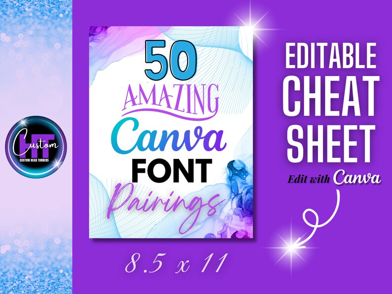 Canva Font Cheat Sheet 50 Font Combinations (Download Now) Etsy