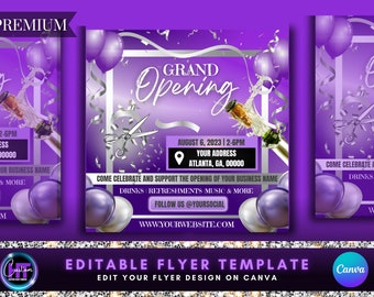 Grand Opening DIY Flyer, Editable Template, Business Celebration, Social Media Flyer Announcement, Canva Premade Template
