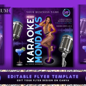 Modello di volantino fai da te per karaoke Canva, volantino aziendale predefinito, volantino aziendale, volantino per social media, volantino per eventi