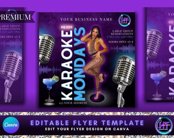 DIY Karaoke Flyer Canva Template, Premade Business Flyer, Business, Social Media Flyer, Event Flyer