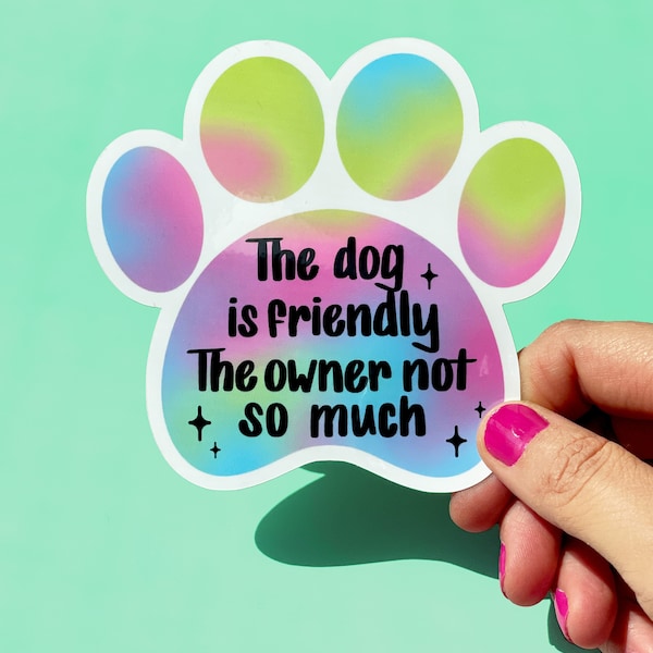 Funny Friendly Dog Paw Removable Sticker for Car Window, Journal, Laptop, Tablet, Bicycle, Helmet or Notebook
