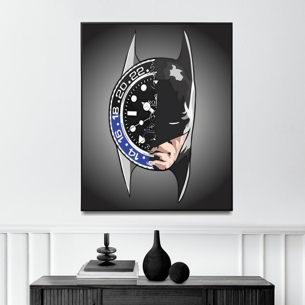 Rolex Batman Style Wall Art