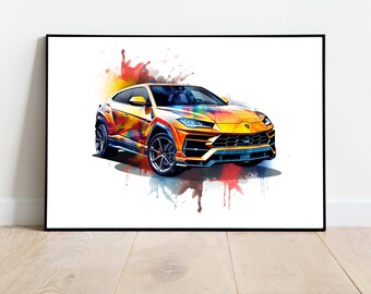 Voiture de style Lamborghini Urus | art mural