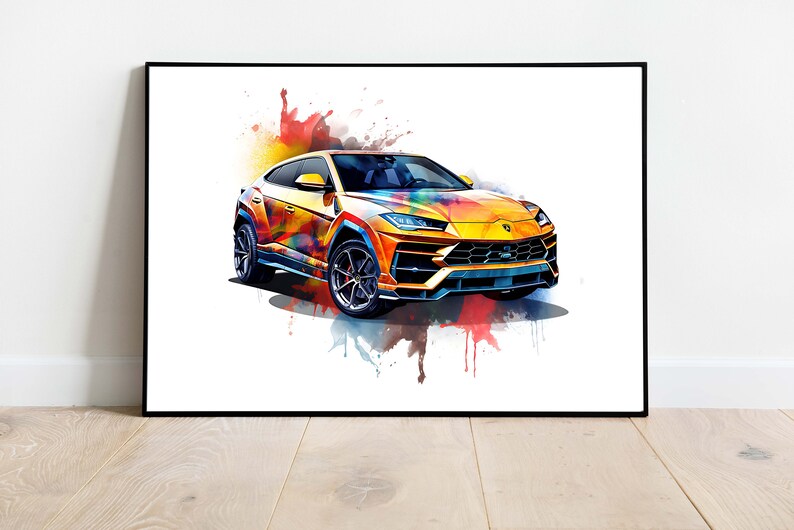 Voiture de style Lamborghini Urus art mural image 1