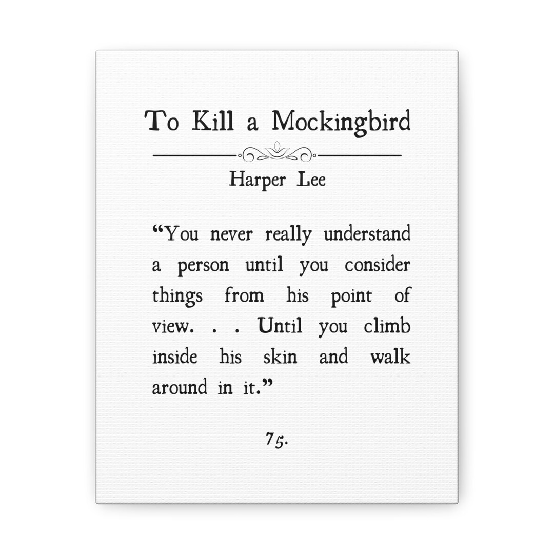 To Kill a Mockingbird Quote Canvas Etsy