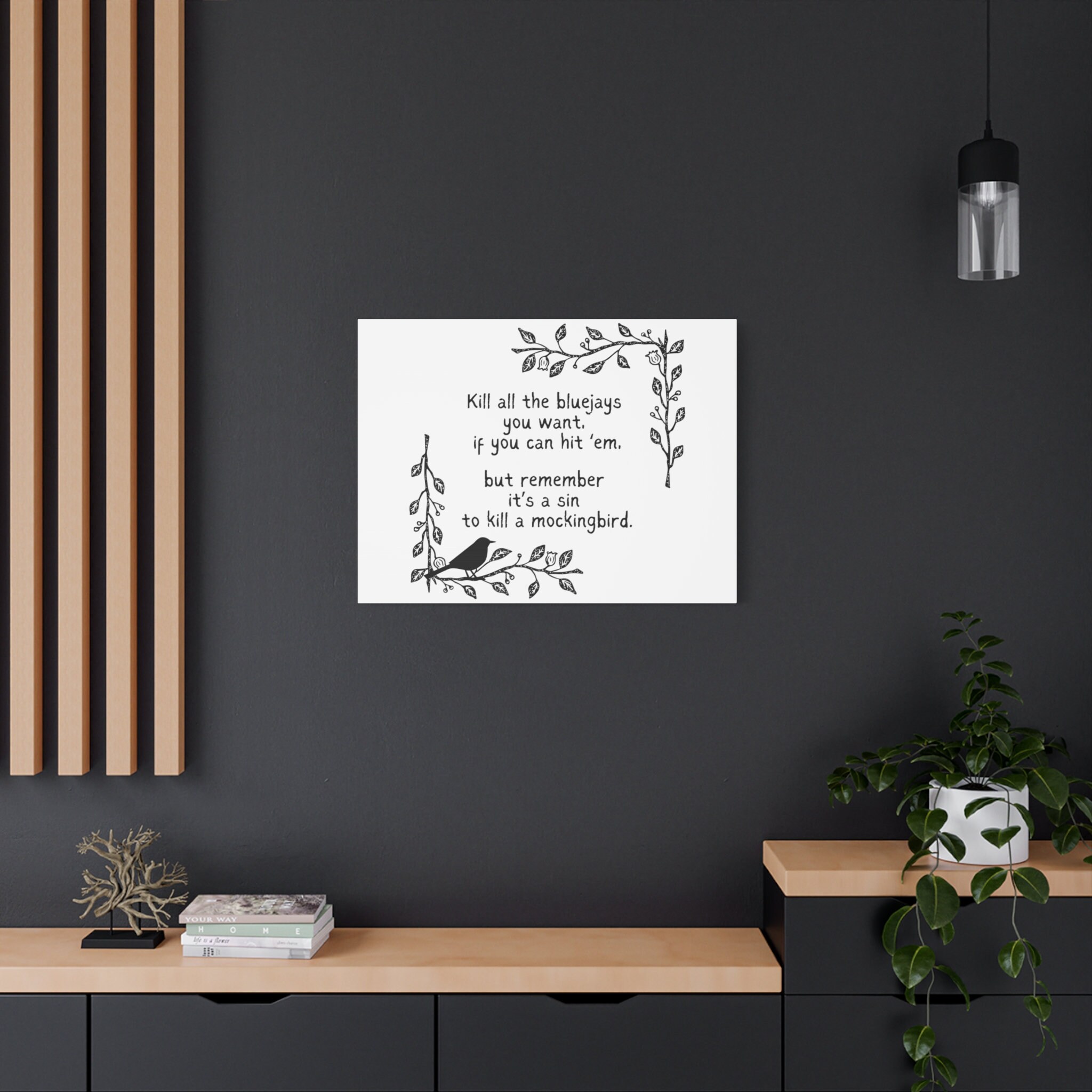 To Kill a Mockingbird Bluejay Quote Canvas Etsy